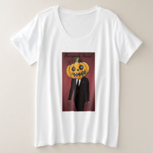 Kürbiskopf in schwarzem Anzug T - Shirt