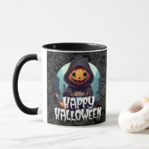 Kürbiskopf mit Süßigkeiten Frohes Halloween