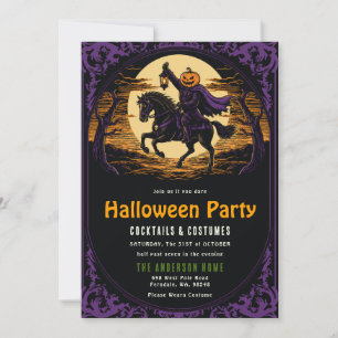 Kürbiskopf-Reiter-Halloween-Party-Einladung Einladung