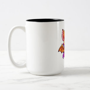 Kürbiskopf-Schwein-Fledermaus-Halloween Zweifarbige Tasse