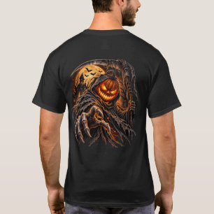 Kürbiskopf-Sense des Todes – Halloween-Horror T-Shirt