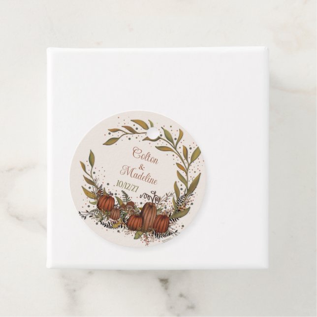 Kürbiskreide Herbstinkinspirivität Hochzeitsfall Geschenkanhänger (Beispiel)