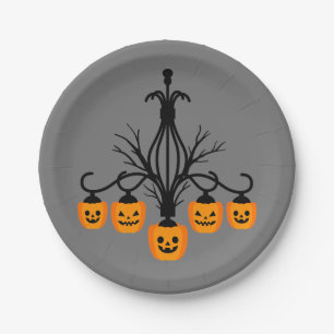 Kürbiskronleuchter Halloween gothic Pappteller
