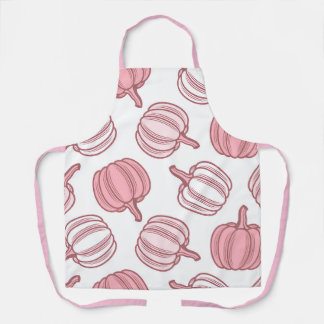 Kürbisküche Schürze in Rosa und Weiß