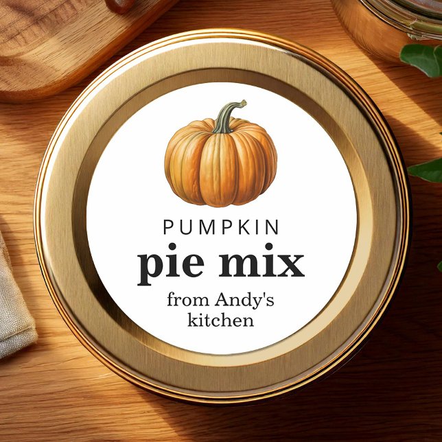 Kürbiskuchen Füllung hausgemachte Konservenmarke Runder Aufkleber (Von Creator hochgeladen)
