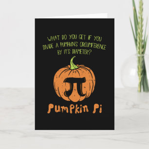 Kürbiskuchen-Mathe-Shirt Lustiger Halloween-Thanks Karte