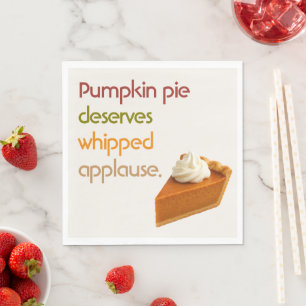 Kürbiskuchen & Schlagsahne Humor Thanksgiving Serviette