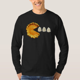 Kürbiskuchen Schlagsahne Videospiel Erntedankfest T-Shirt