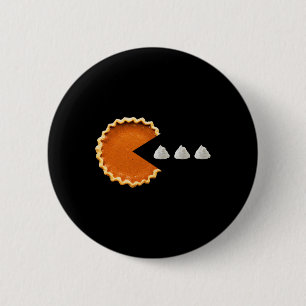 Kürbiskuchen Schlagsahne Videospiel Thanksgiving Button