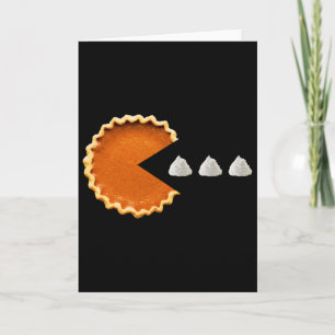 Kürbiskuchen Schlagsahne Videospiel Thanksgiving Karte