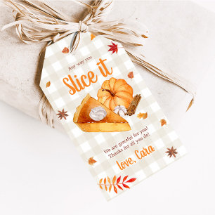 Kürbiskuchen Thanksgiving Favor Tags Geschenkanhänger
