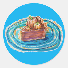 Kürbiskuchenstück Runder Aufkleber