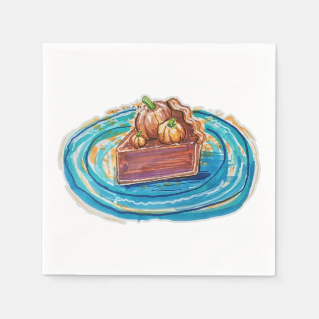 Kürbiskuchenstück Serviette (Vorderseite)