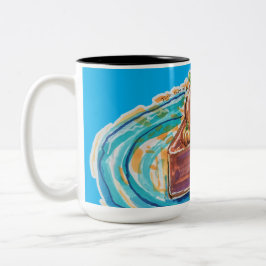 Kürbiskuchenstück Zweifarbige Tasse