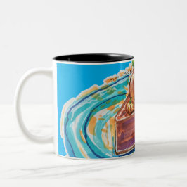 Kürbiskuchenstück Zweifarbige Tasse