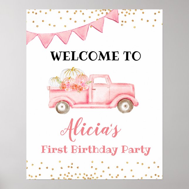 Kürbiskürbis - Begrüßungszeichen Poster (Vorne)