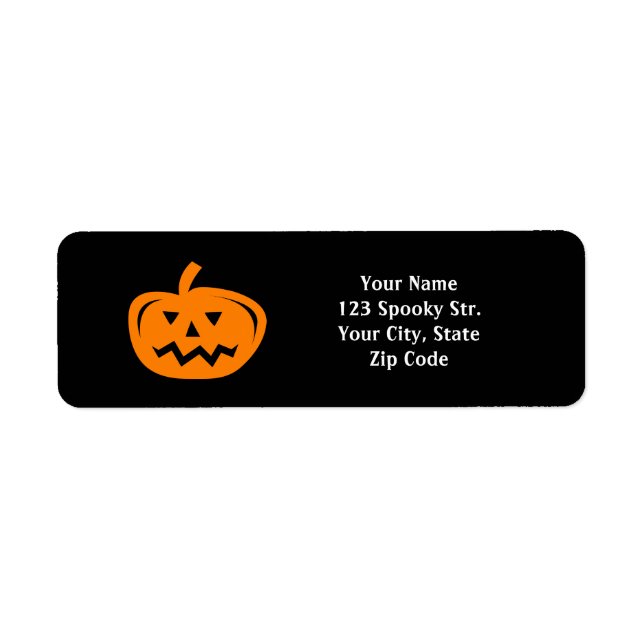 Kürbiskürbis Halloween-Rücksendeadressen-Aufkleber (Vorne)