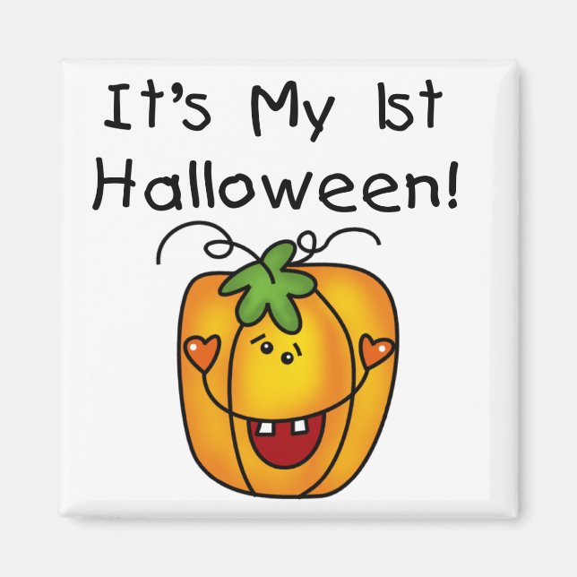 Kürbislaterne 1. Halloween T - Shirt und Geschenke Magnet (Vorne)