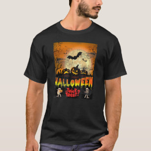 Kürbislaterne Beängstigend Carved Pumpkin Friedhof T-Shirt