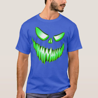 Kürbislaterne Beängstigend Green Face Halloween T-Shirt
