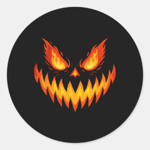 Kürbislaterne Beängstigende Kürbisgewächse Hallowe Runder Aufkleber