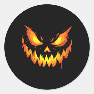 Kürbislaterne Beängstigende Kürbisgewächse Hallowe Runder Aufkleber