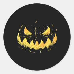 Kürbislaterne Beängstigende Kürbisgewächse Hallowe Runder Aufkleber