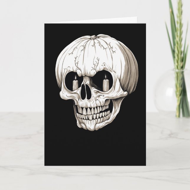 Kürbislaterne Cranium Halloween Gothic Feiertagskarte (Vorderseite)