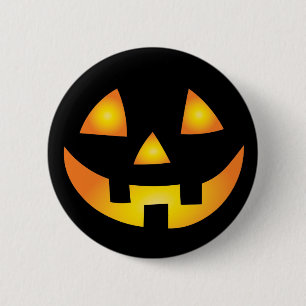 Kürbislaterne Creepy Pumpkin Face Halloween Button