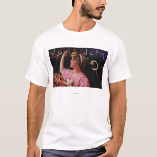 Kürbislaterne durch die Frau, die Apple abzieht T-Shirt