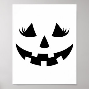 Kürbislaterne Face Pumpkin Eyelashes Halloween Poster