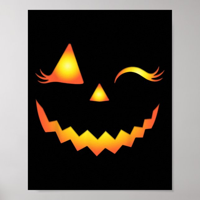 Kürbislaterne Face Pumpkin Eyelashes Hallowen Cos Poster (Vorne)