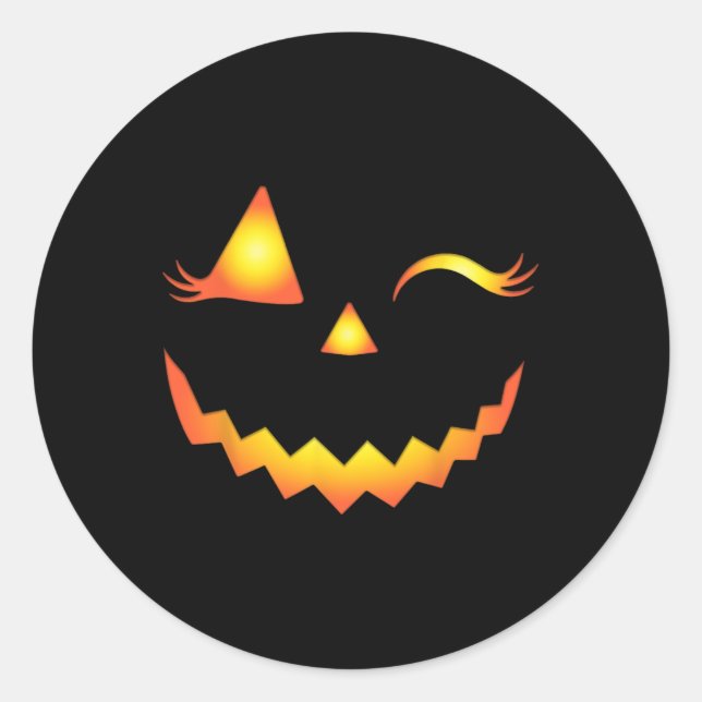 Kürbislaterne Face Pumpkin Eyelashes Hallowen Cos Runder Aufkleber (Vorderseite)