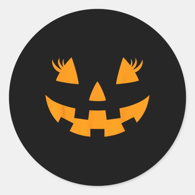 Kürbislaterne Face Pumpkin Eyelashes Hallowen Cos Runder Aufkleber (Vorderseite)