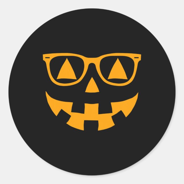 Kürbislaterne Face Sunglasses Brillen Halloween P Runder Aufkleber (Vorderseite)