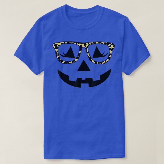 Kürbislaterne gegenüber Pumpkin Hallowen Leopard P T-Shirt (Design vorne)