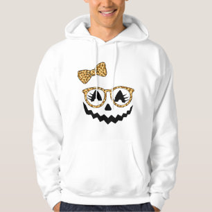 Kürbislaterne Gesicht Kürbis Halloween Leopard Pri Hoodie