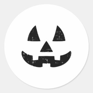 Kürbislaterne Gesicht Niedlich Halloween Kostüm Mä Runder Aufkleber