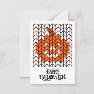 KÜRBISLATERNE GESTRICKT3,5x2,5 Flache Halloween-Ka Mitteilungskarte