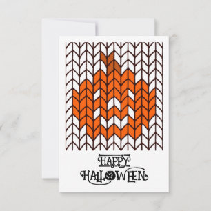 KÜRBISLATERNE GESTRICKT 3x5 Flache Halloween-Karte Karte