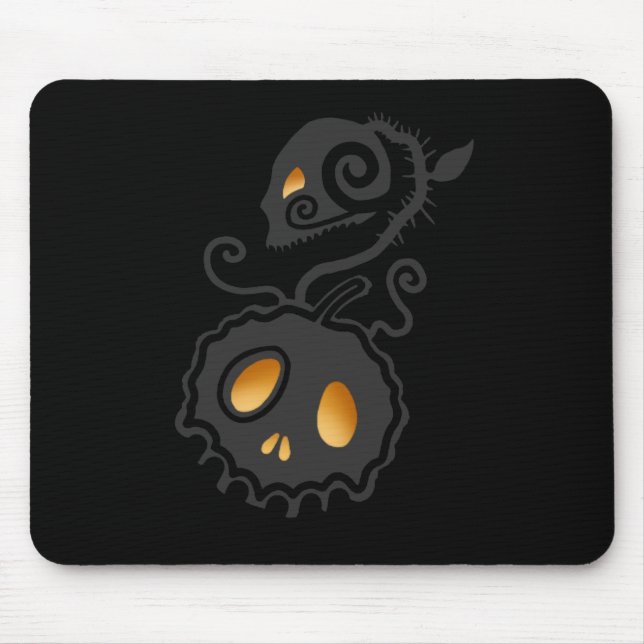 Kürbislaterne Glühen Mousepad (Vorne)