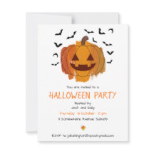 Kürbislaterne Halloween Einladung