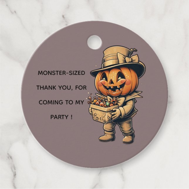 Kürbislaterne Halloween Geschenkanhänger (Vorderseite)