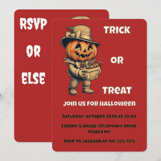 Kürbislaterne Halloween-Party Einladung