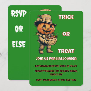 Kürbislaterne Halloween-Party Einladung