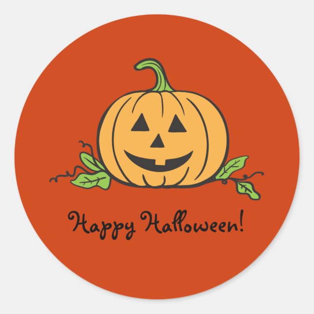 Kürbislaterne Halloween Runder Aufkleber (Vorderseite)
