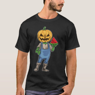 Kürbislaterne Halloween Watermelon T-Shirt