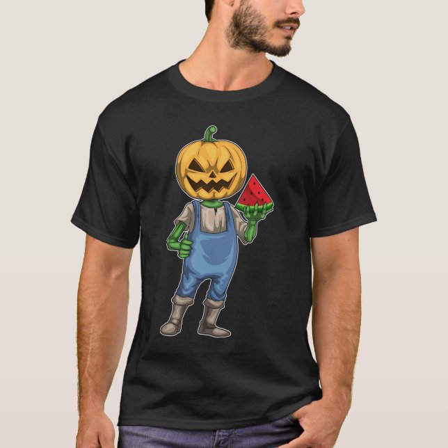 Kürbislaterne Halloween Watermelon T-Shirt (Vorderseite)