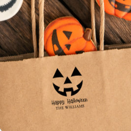 KÜRBISLATERNE HAPPY HALLOWEEN FAMILIENNAME PERMASTEMPEL