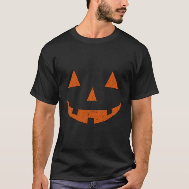 Kürbislaterne Jackolantern Pumpkin Face T-Shirt (Vorderseite)